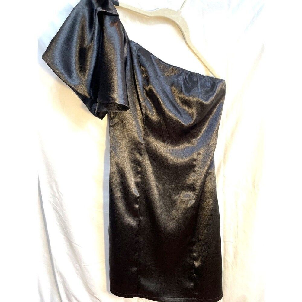 Lulus Women One Shoulder Black Cocktail Dress S